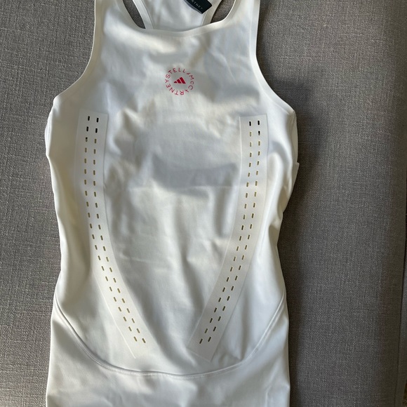 Stella McCartney for Adidas Truepur Tank in white/active pink. - Picture 3 of 5